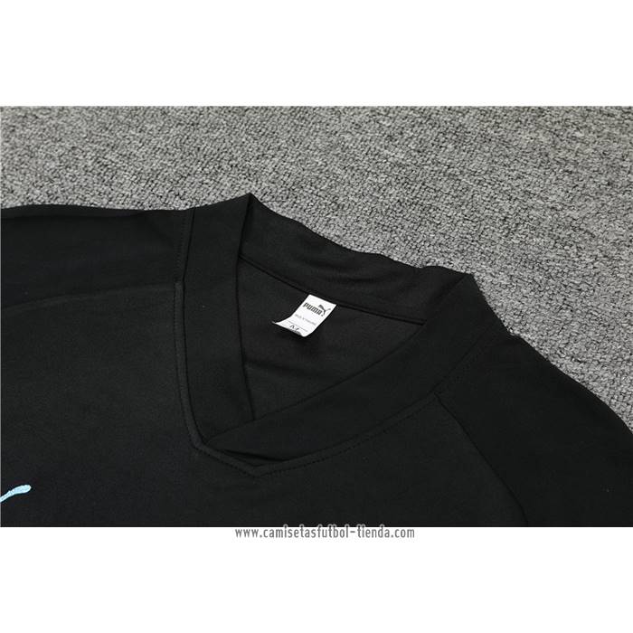 Chandal del Manchester City 2022-2023 Manga Corta Negro - Pantalon Corto